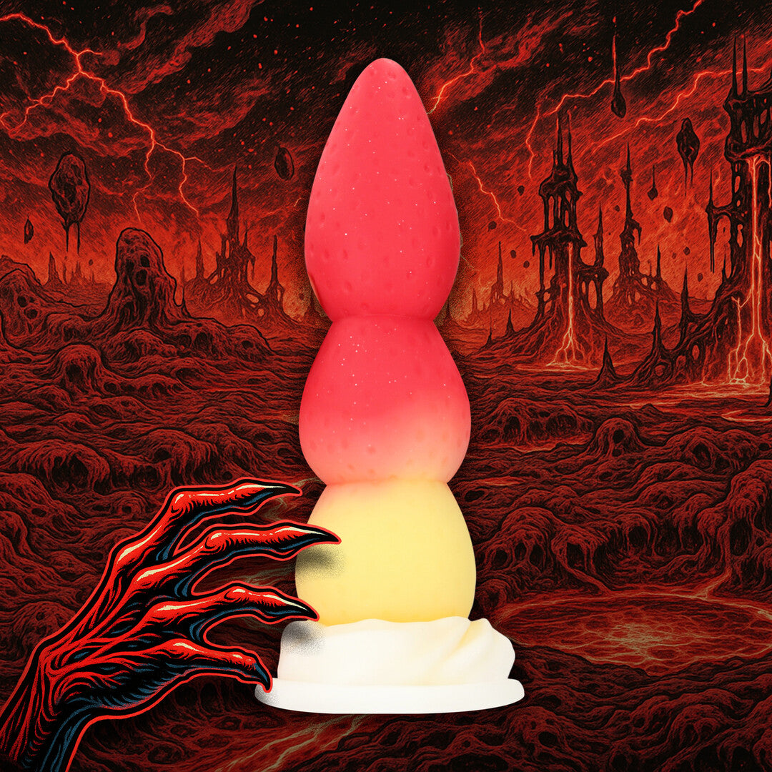 Analplug Whipped Berry Silikon Rot/Weiß 18 x Ø 5,5 cm
