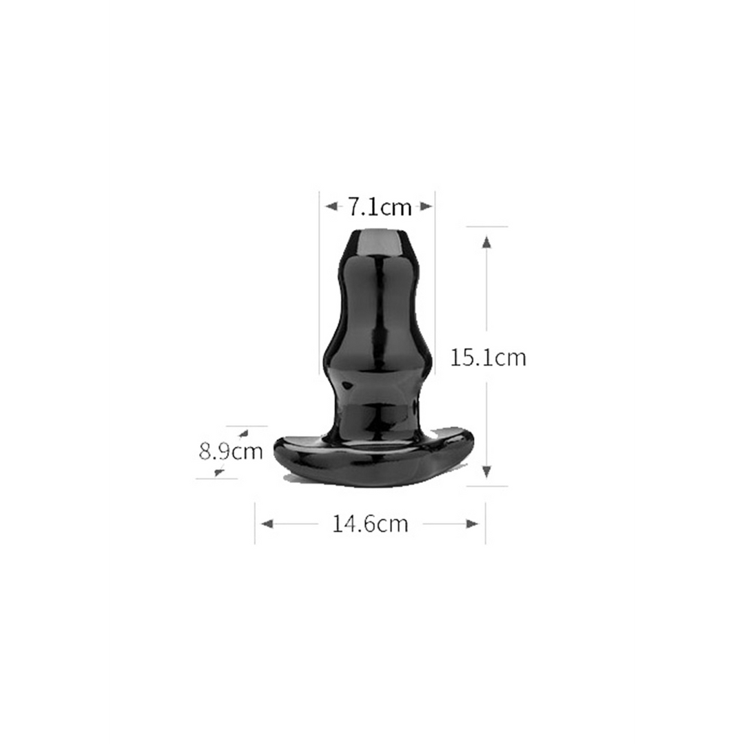 Analplug Doppel-Tunnel hohl Schwarz 15,1 x Ø 7,1 cm