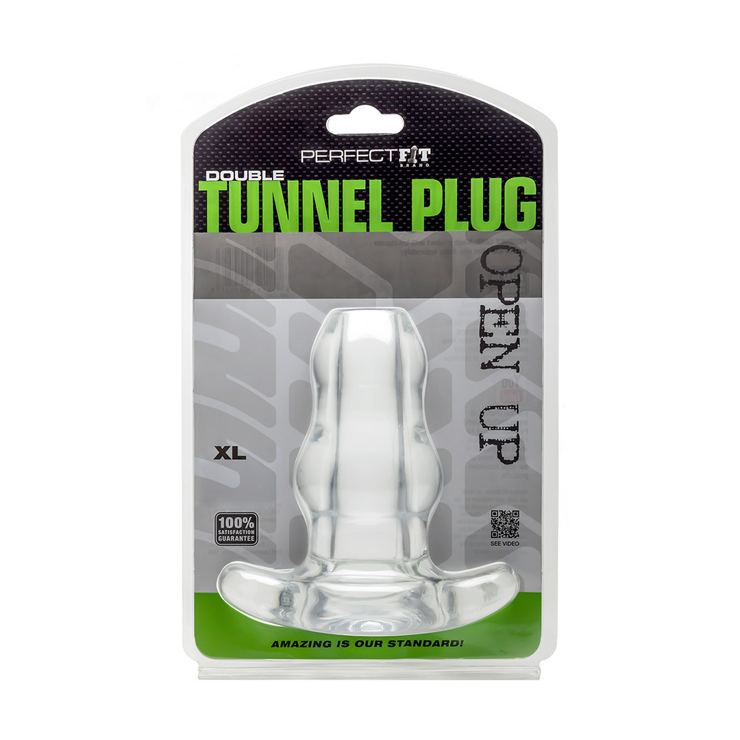 Analplug Doppel-Tunnel hohl Schwarz 17 x Ø 8,1 cm