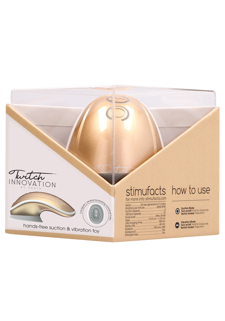 Auflegevibrator Innovation Twitch freihändig Gold 10,5 x 4,5 cm – Ansicht 2