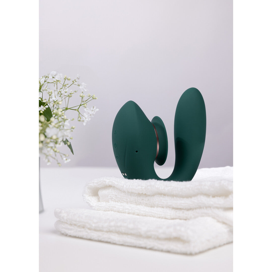 Auflegevibrator Innovation Twitch 3 mit Zunge und Einführteil Waldgrün 10,5 x 3,3 cm – Ansicht 6
