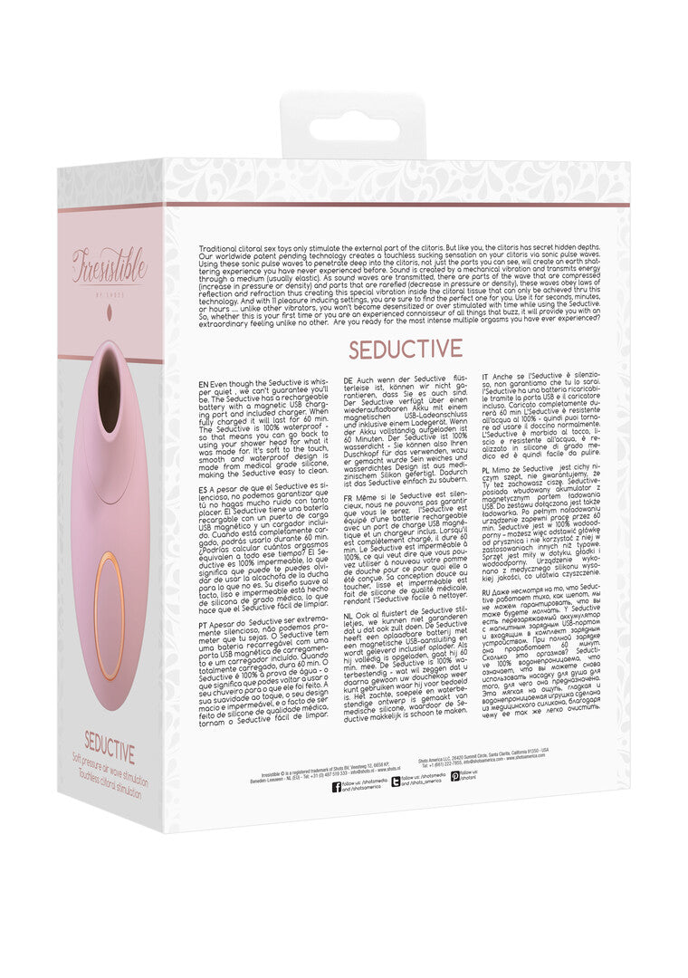 Auflegevibrator Irresistible Seductive mit Druckwellen Pink 8,8 x 2,5 cm – Ansicht 3