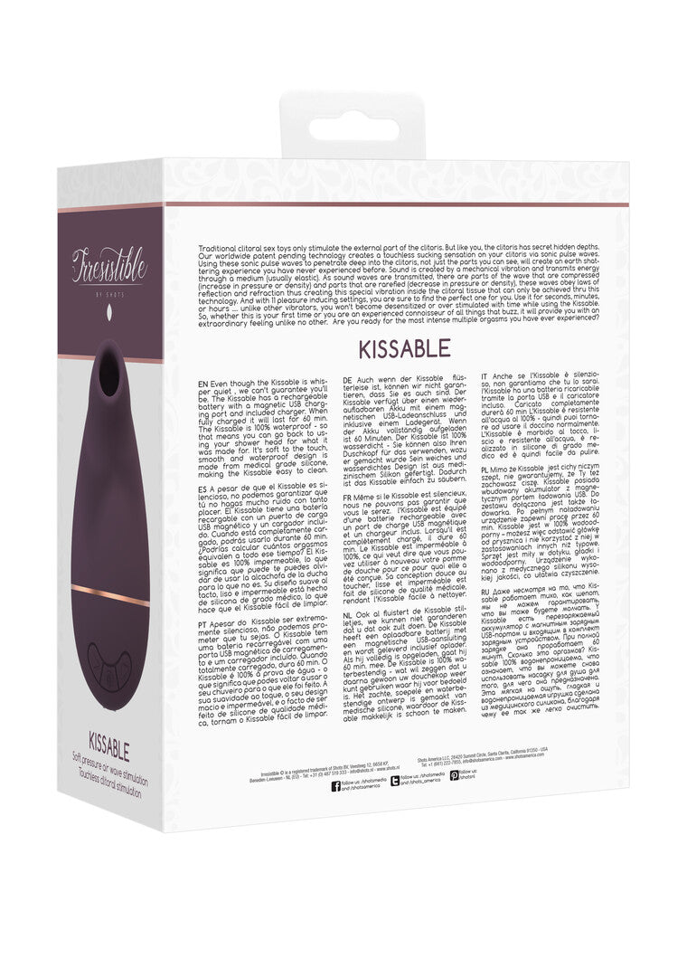 Auflegevibrator Irresistible Kissable mit Saugfunktion Lila 11 x 2 cm – Ansicht 3
