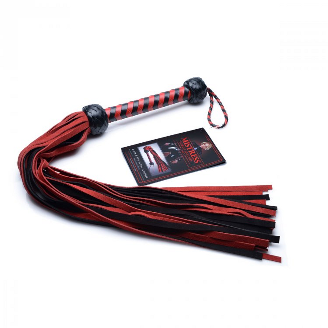 Peitsche Wildleder-Flogger Rot 76,2 cm