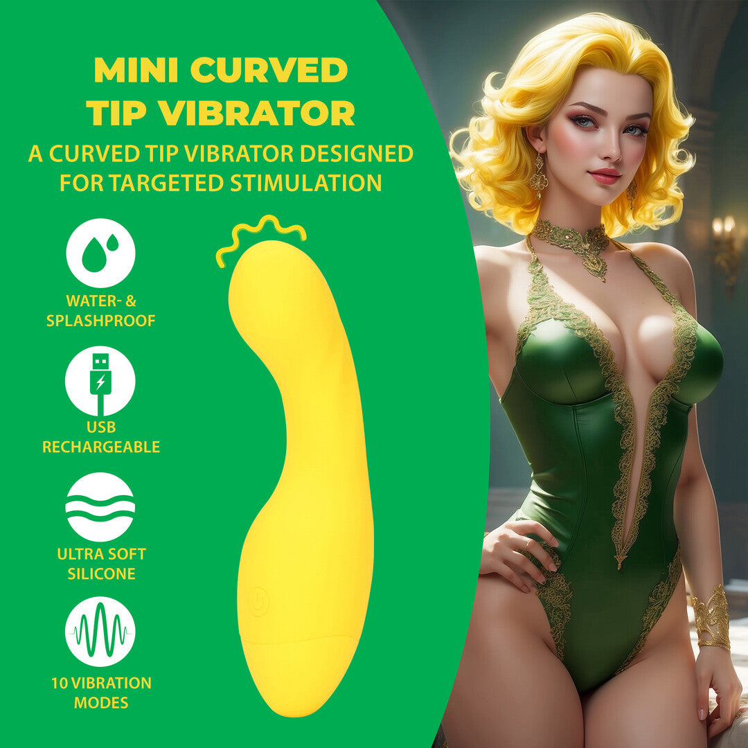 Mini-Vibrator gebogen Gelb 9 x Ø 4,1 cm