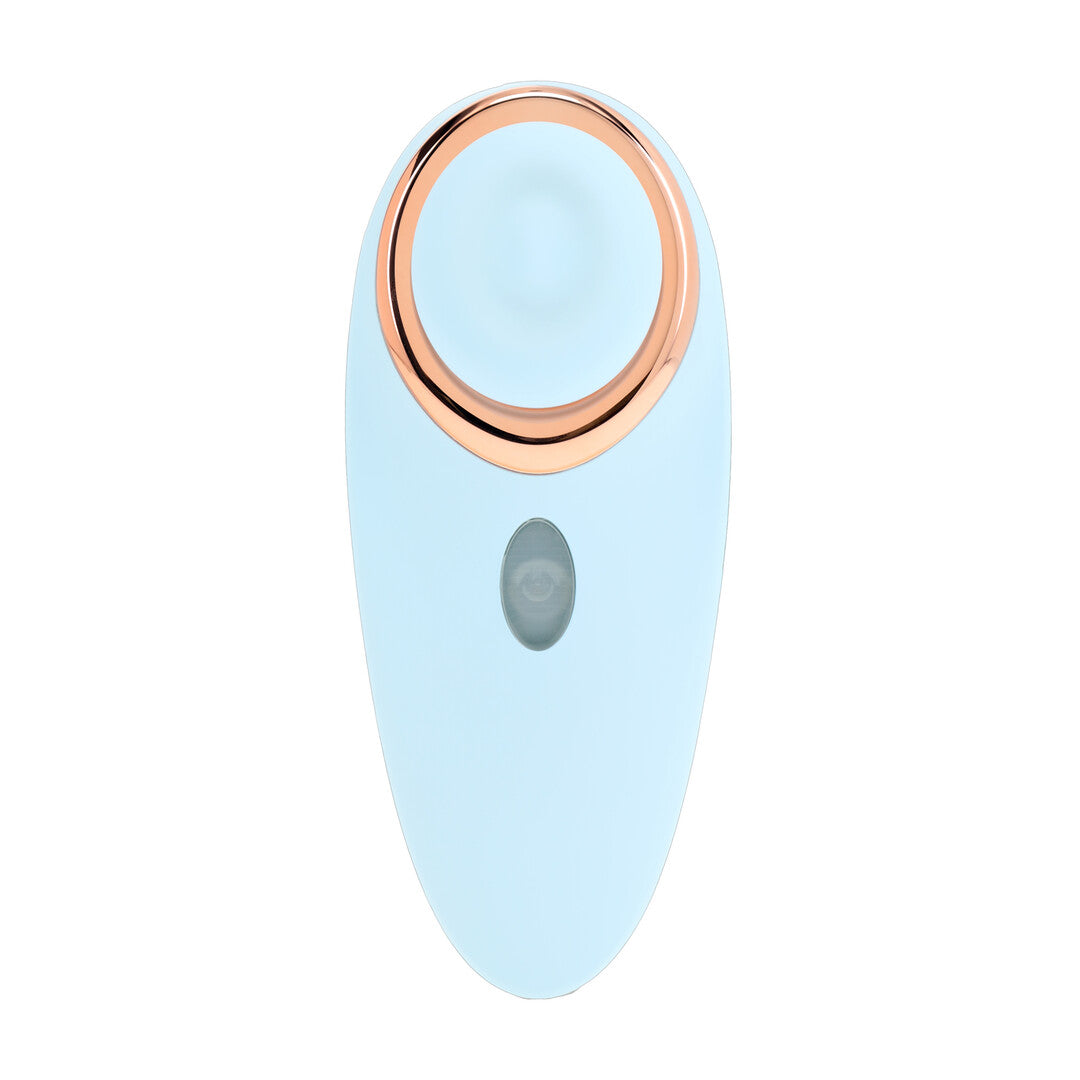 Vibrator Aurie AirTap mit zwei Kopfaufsätzen Blau 12 cm