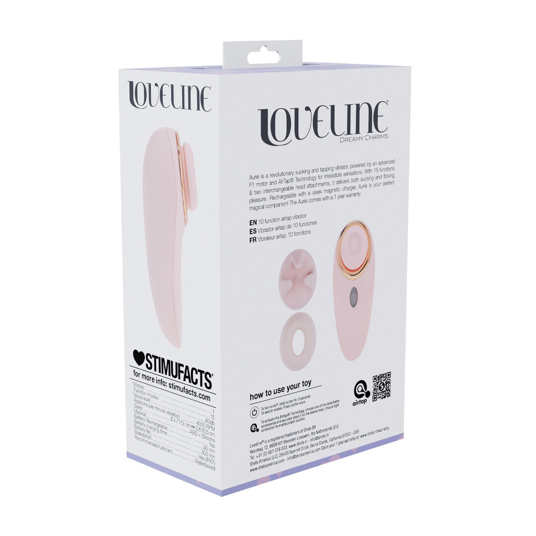 Vibrator Aurie AirTap mit zwei Kopfaufsätzen Blau 12 cm