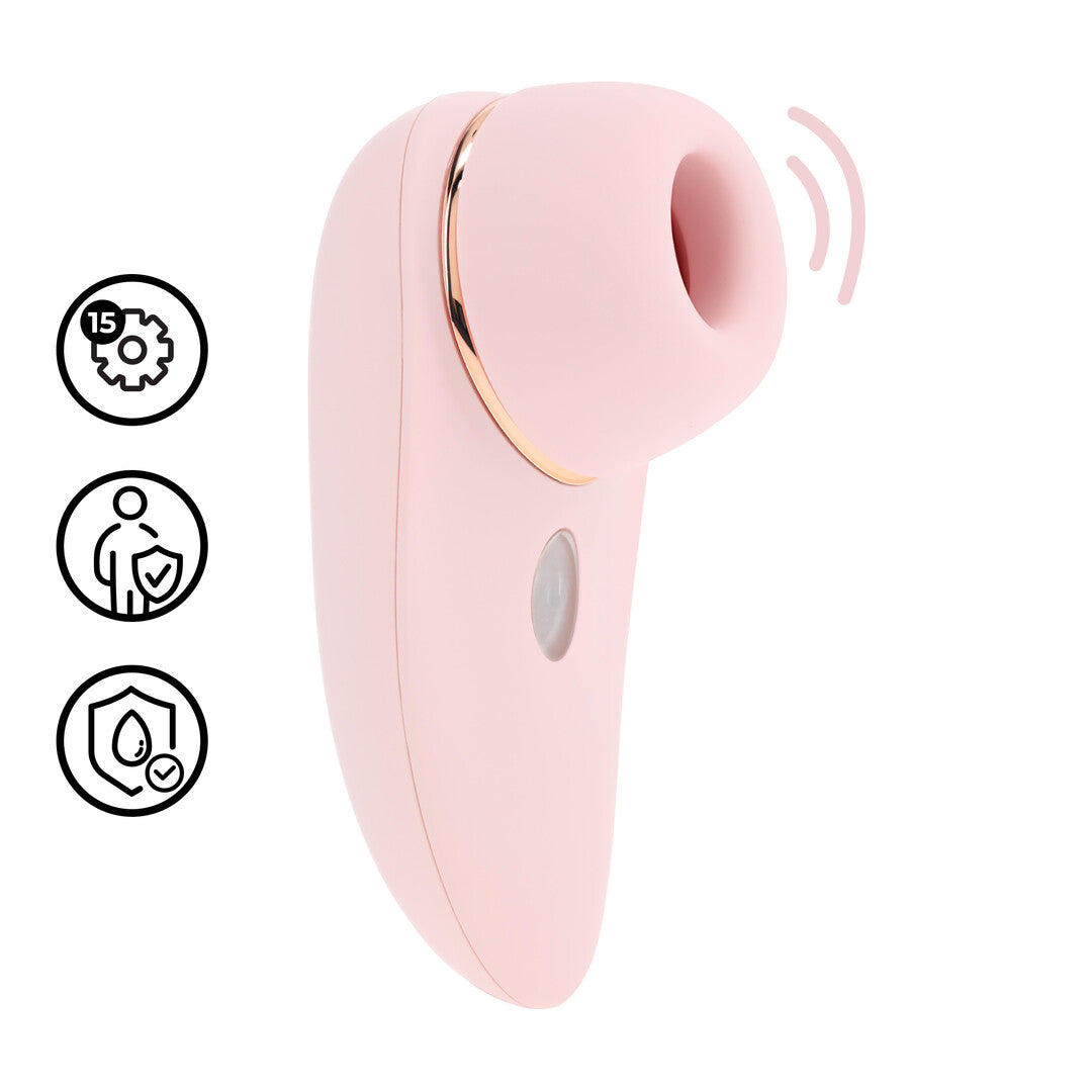Vibrator Aurie AirTap mit zwei Kopfaufsätzen Blau 12 cm