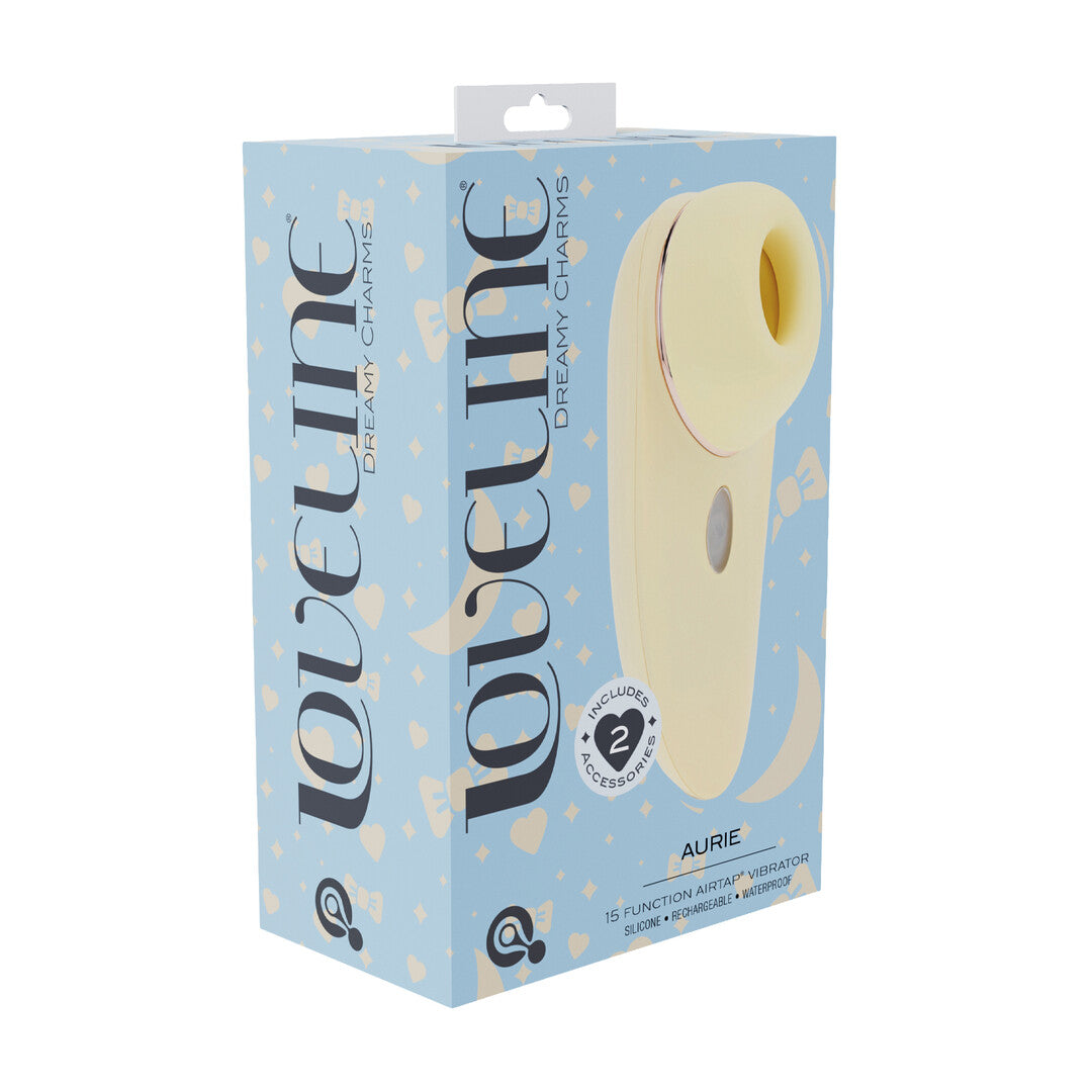 Vibrator Aurie AirTap mit zwei Kopfaufsätzen Blau 12 cm