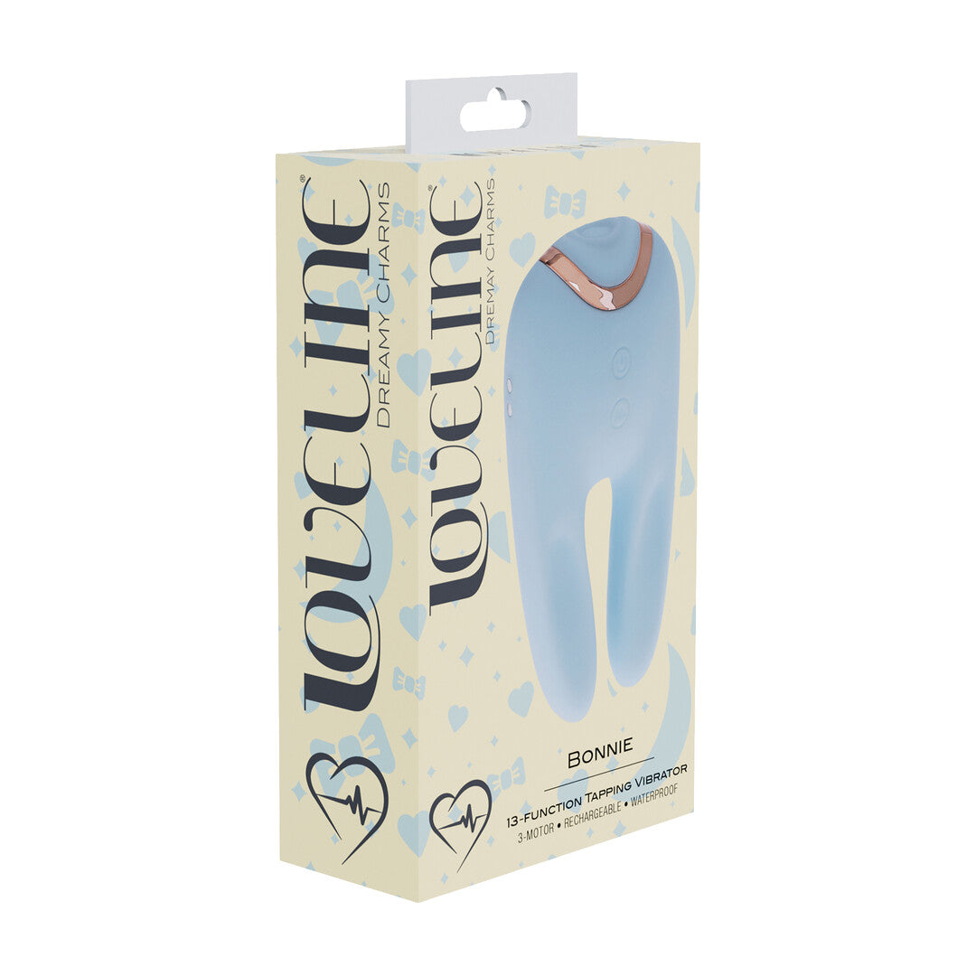 Vibrator Bonnie doppelseitig mit Klopffunktion Blau 11 cm