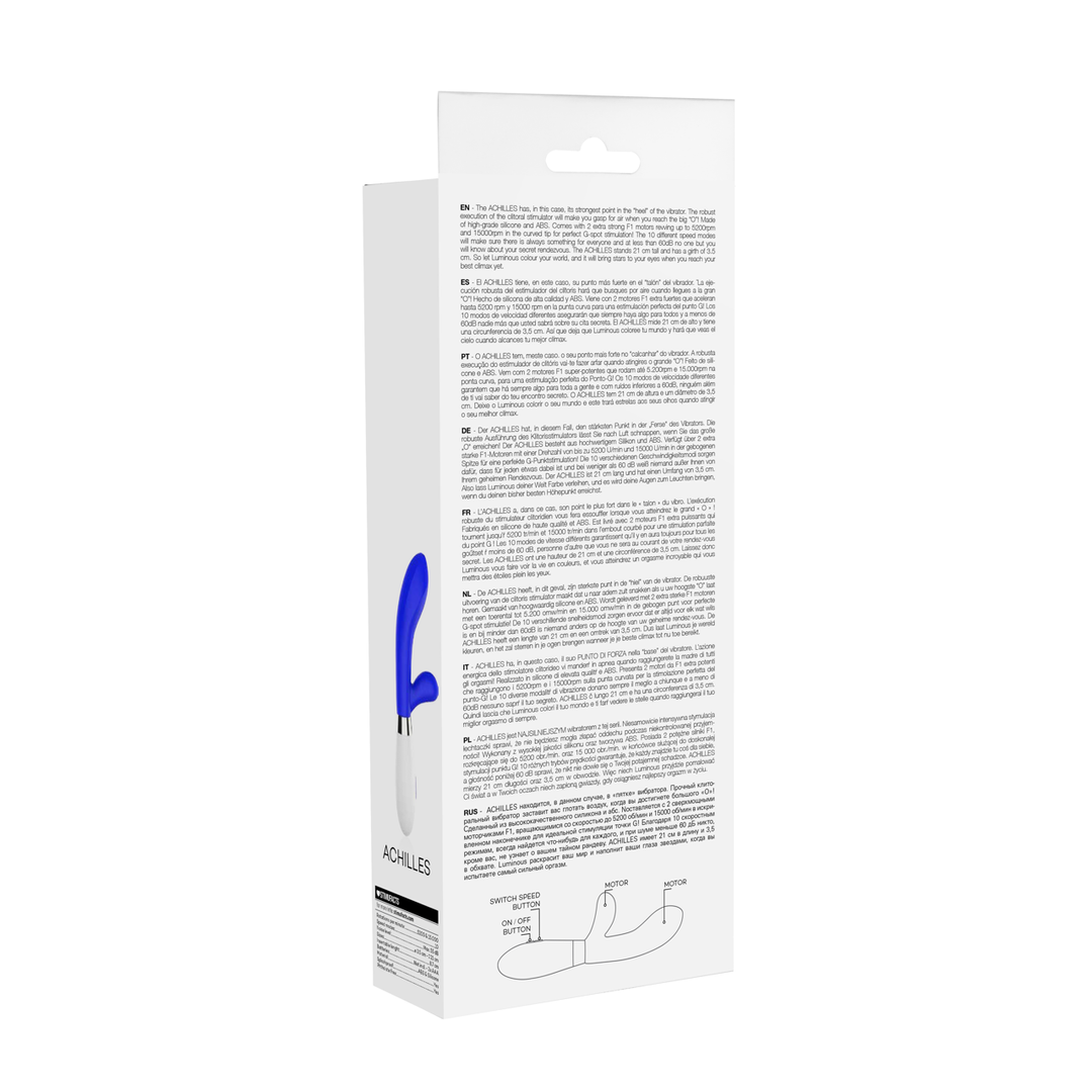 Vibrator Achilles für Klitoris und Vagina Blau 11,5 x Ø 3,8 cm