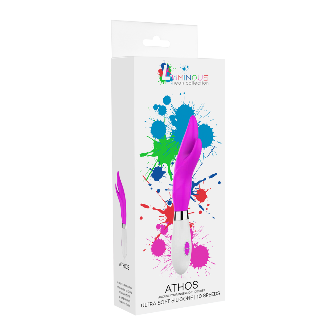 Vibrator Athos mit Klitoris-Stimulation Pink 13 x Ø 4,7 cm