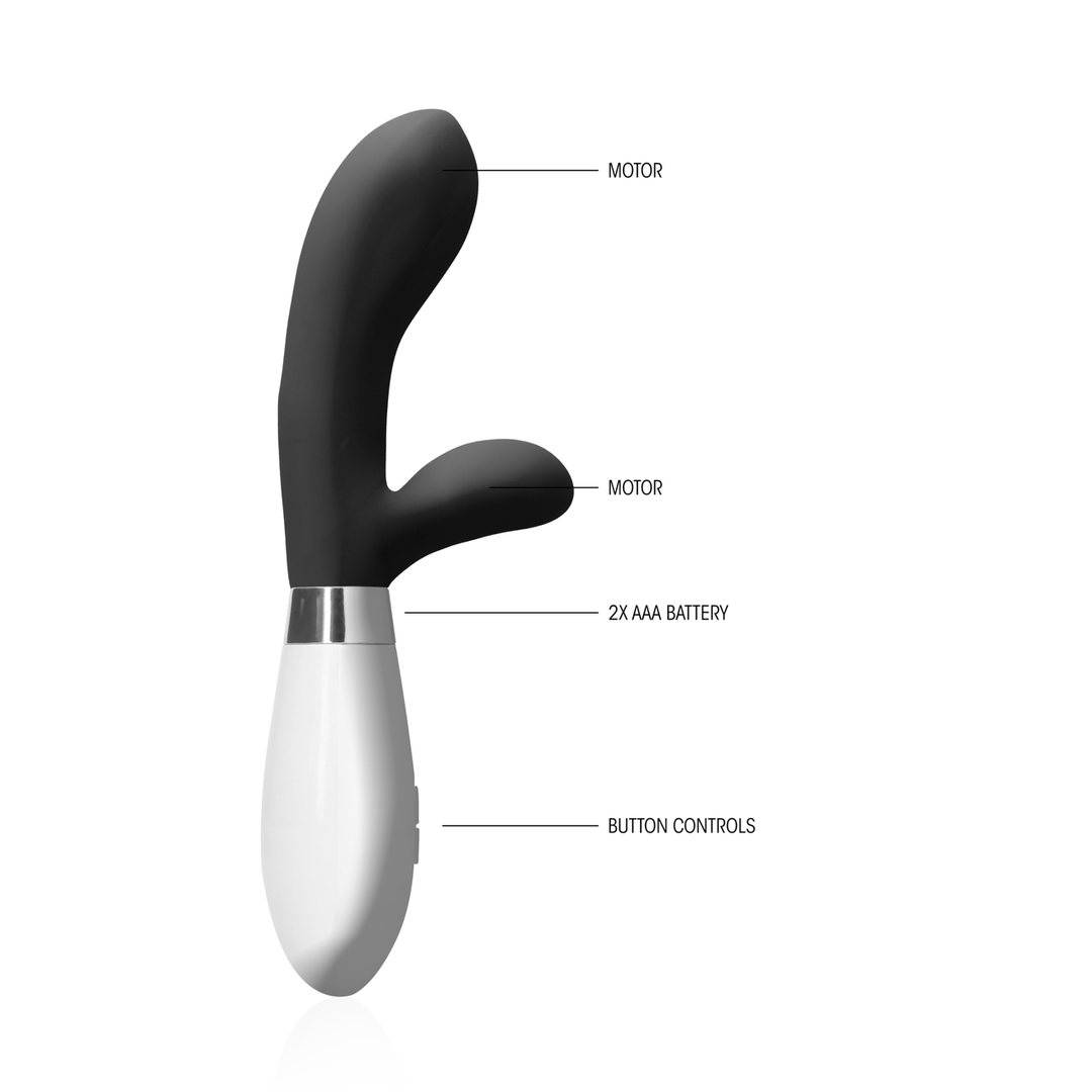 Vibrator Achilles mit Klitoris-Stimulator Schwarz 20,5 x Ø 3,8 cm
