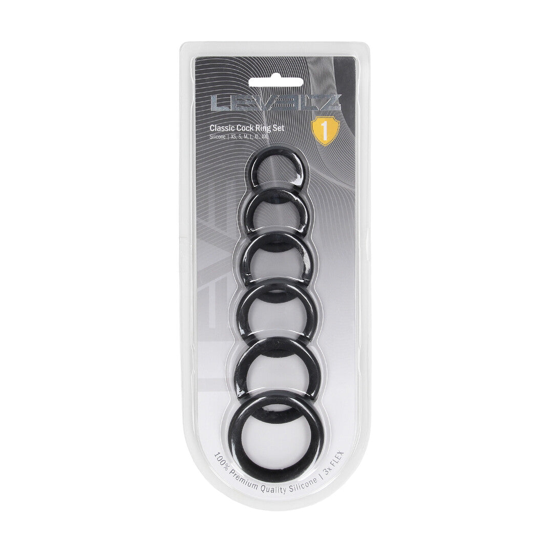 Penisring-Set Silikon 6-teilig Schwarz 4,5 x Ø 4,5 cm