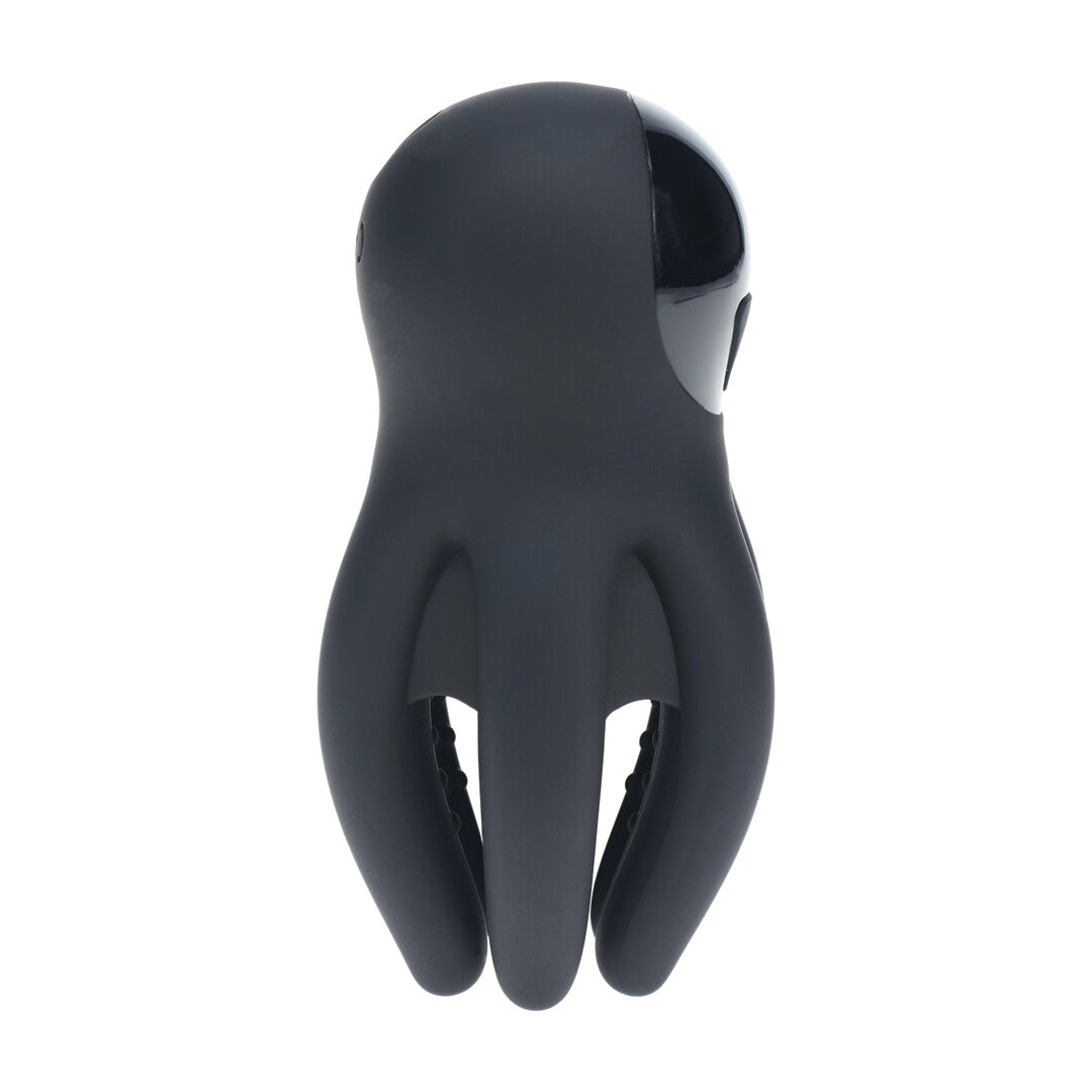Eichel-Stimulator mit Vibration und Tentakeln Silikon Schwarz 6,5 x Ø 5 cm