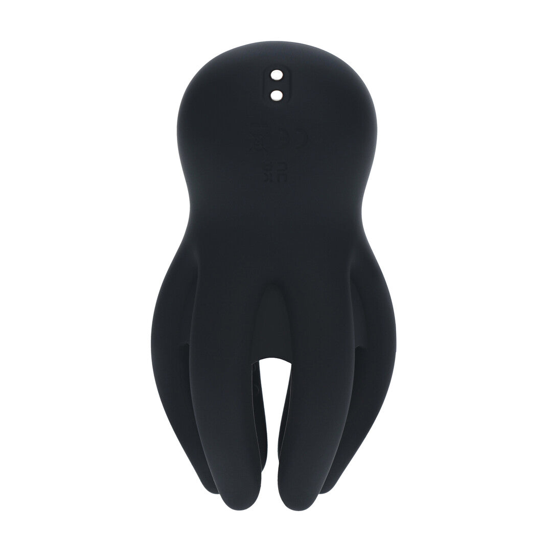 Eichel-Stimulator mit Vibration und Tentakeln Silikon Schwarz 6,5 x Ø 5 cm