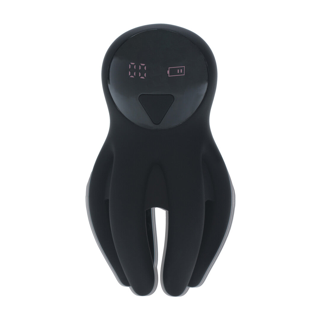 Eichel-Stimulator mit Vibration und Tentakeln Silikon Schwarz 6,5 x Ø 5 cm
