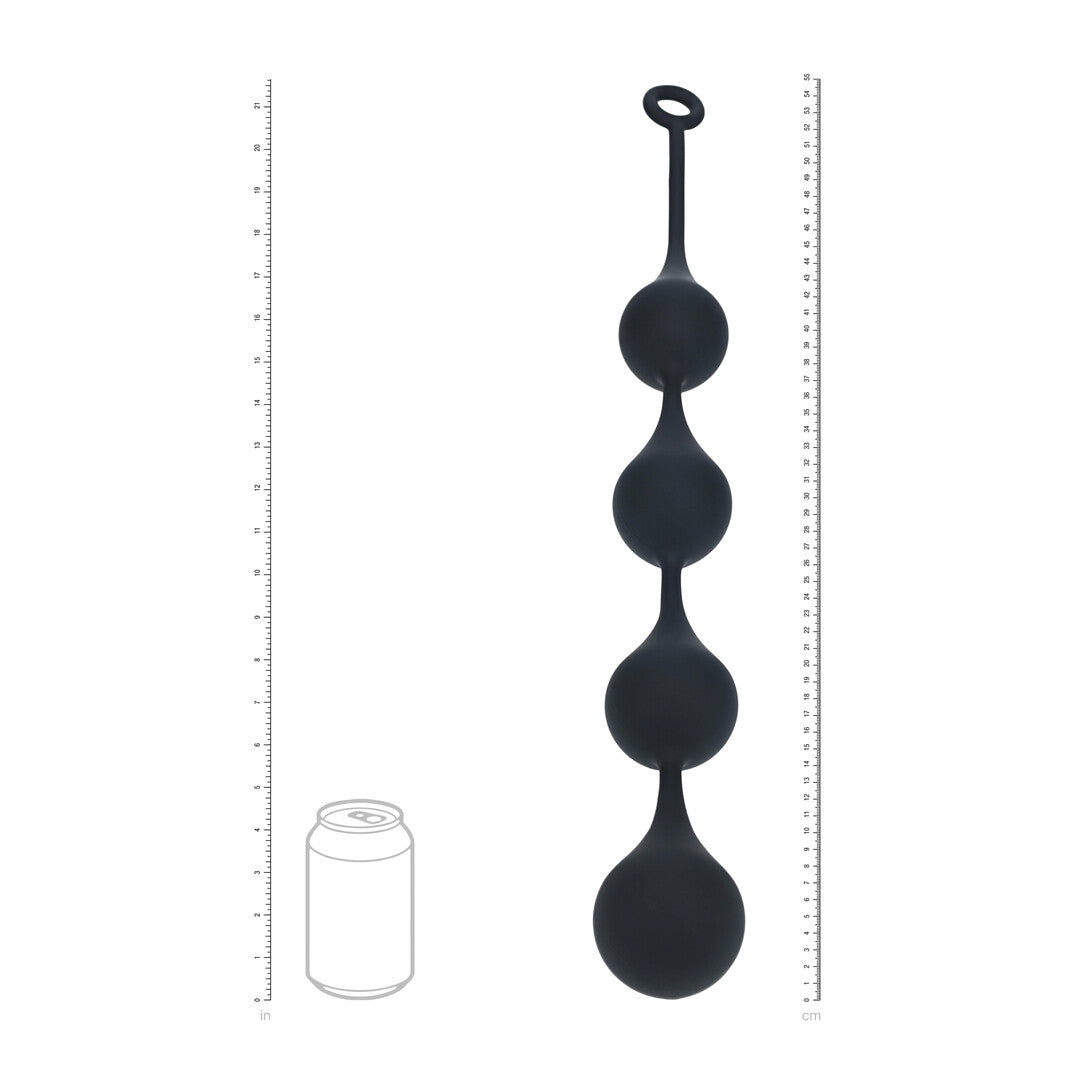 Analkette Wassertropfen Silikon XXL Schwarz 54,5 x Ø 6 cm