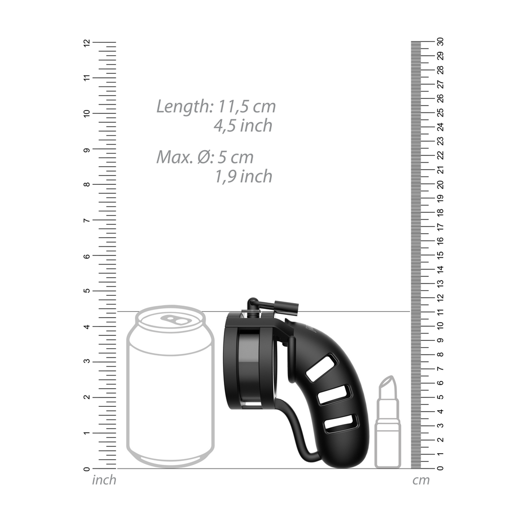 Peniskäfig Modell 19 mit Ballsplitter Schwarz 13 cm