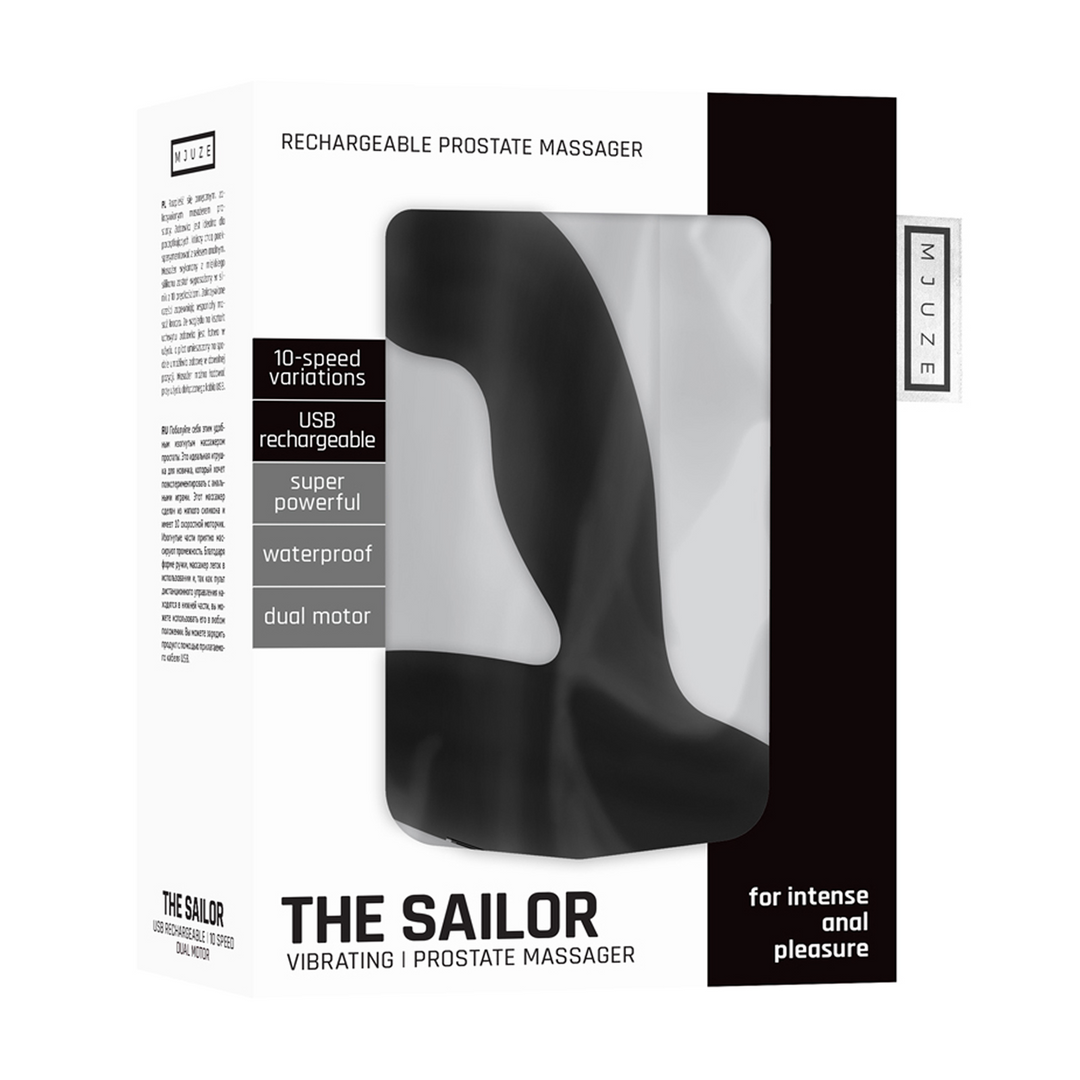 Prostata-Stimulator The Sailor mit Vibration Schwarz 9,3 x Ø 3,3 cm