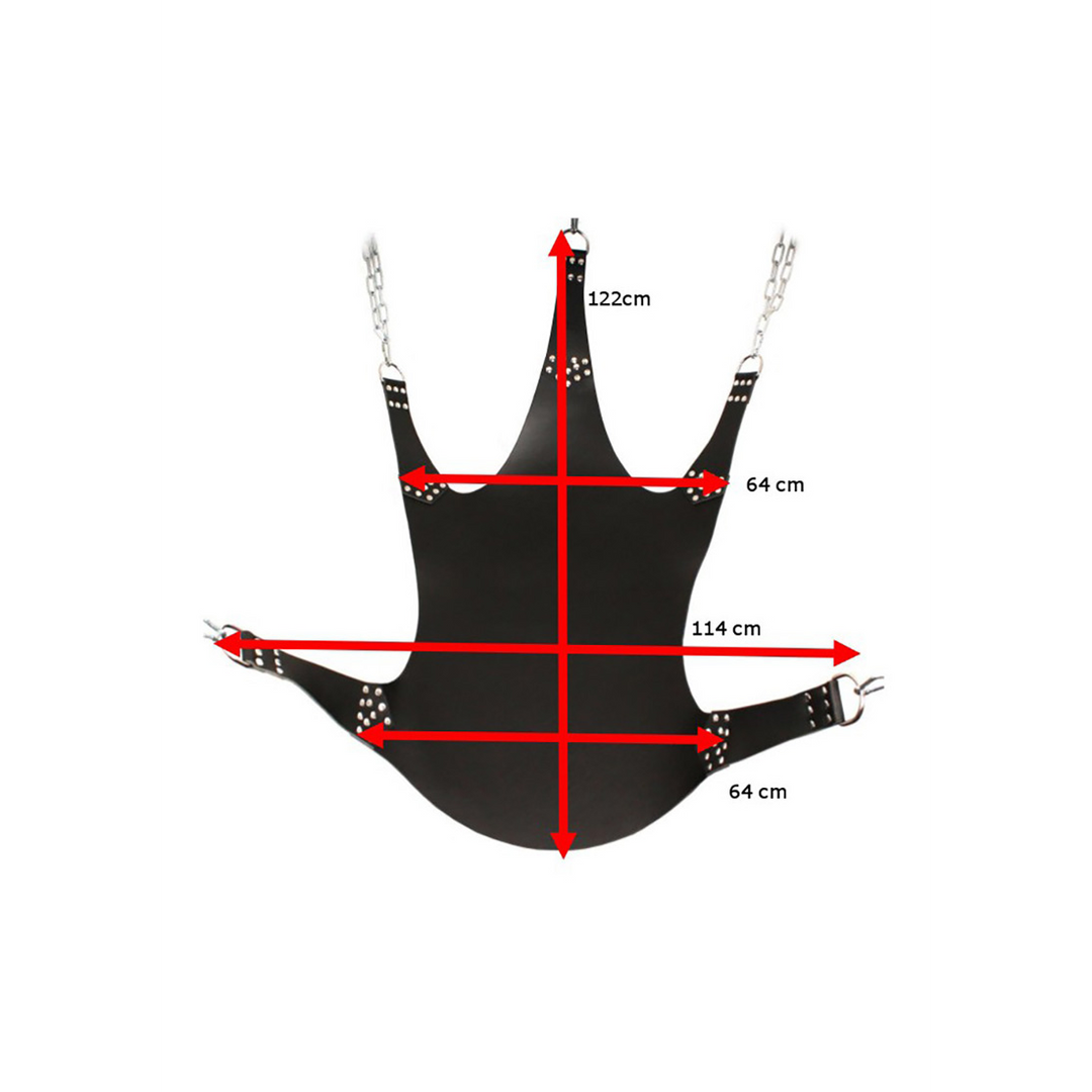 Sling Leder mit 5 Punkten Rot 113 cm
