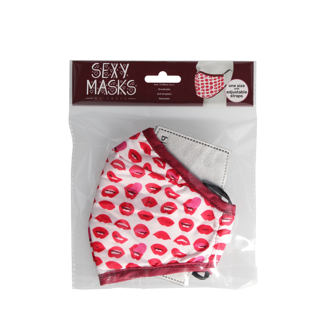 Maske Lippen-Design Rot 25 cm