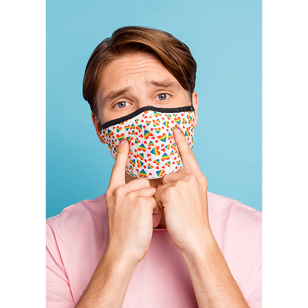 Maske Herzen-Design Multicolor 25 cm