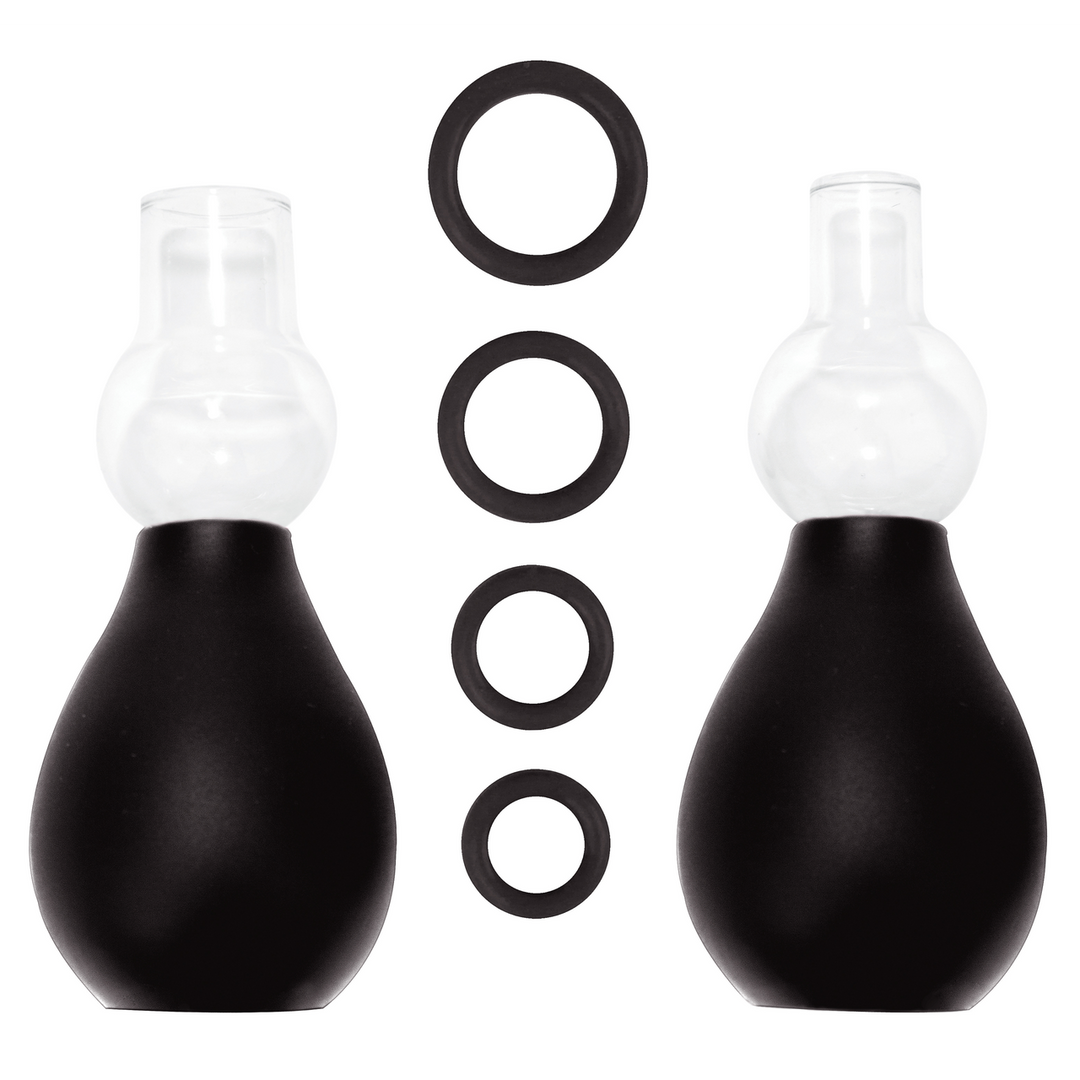 Nippelsauger-Set Schwarz 7 cm