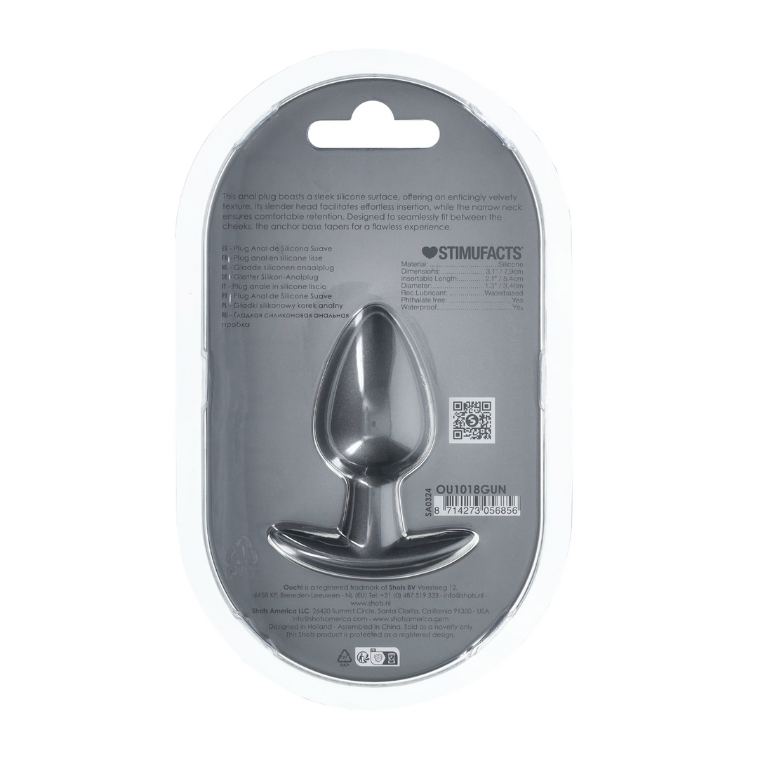 Analplug Silikon glatt Gun Metal Modell 2