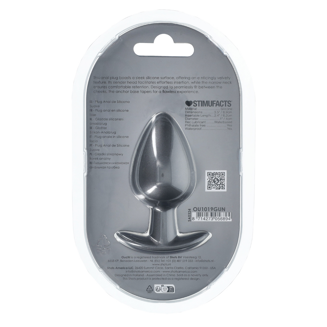 Analplug Silikon glatt Gun Metal Modell 3
