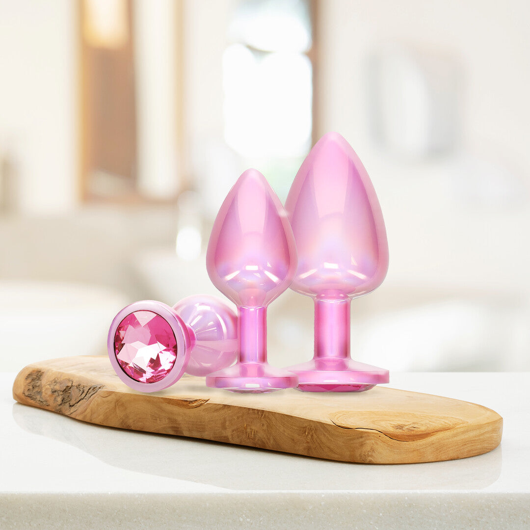 Analplug-Set Paris Metall Pink 3,4 x Ø 3,4 cm
