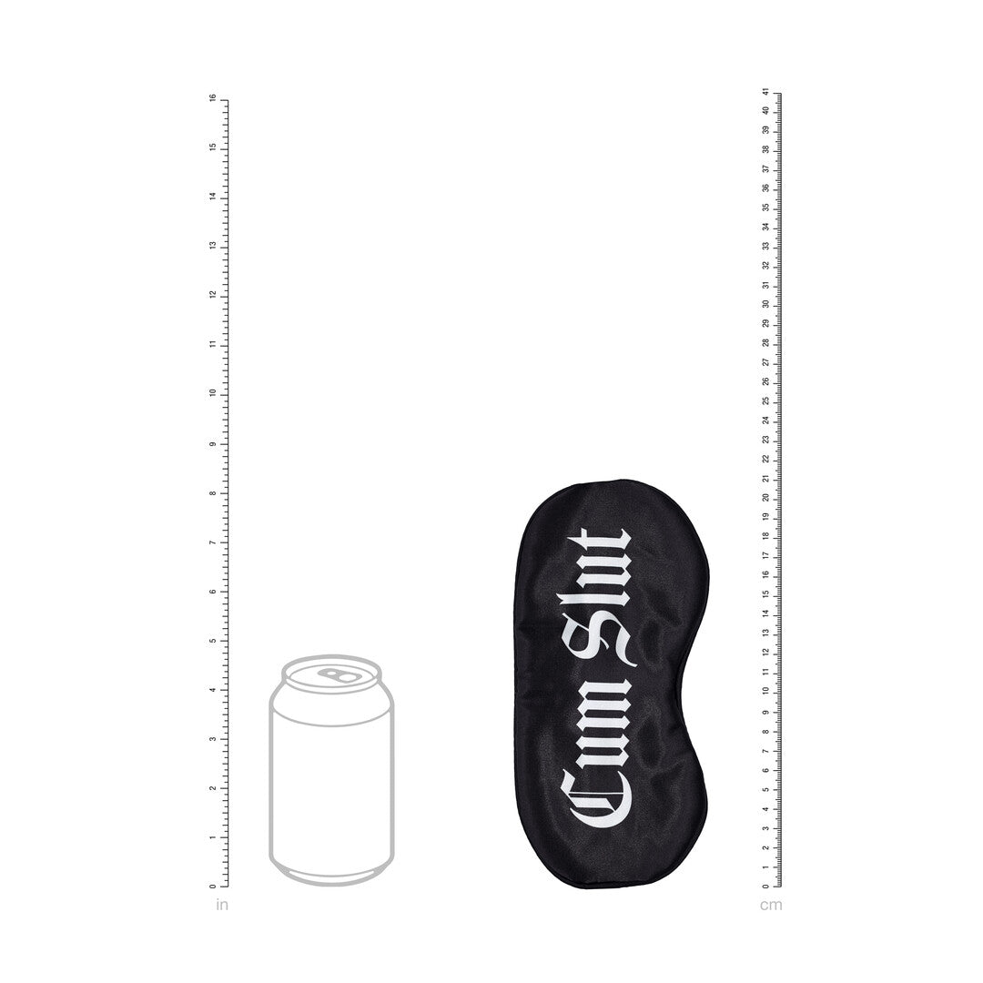 Satinmaske Cum Slut Schwarz 20,5 cm