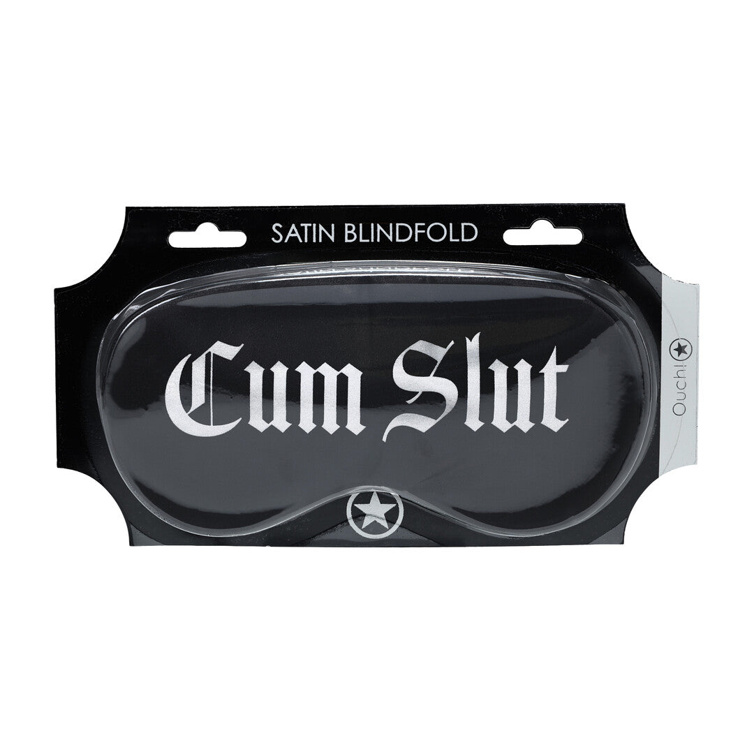 Satinmaske Cum Slut Schwarz 20,5 cm