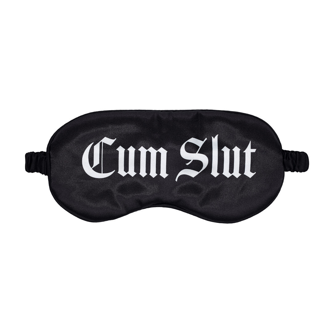 Satinmaske Cum Slut Schwarz 20,5 cm