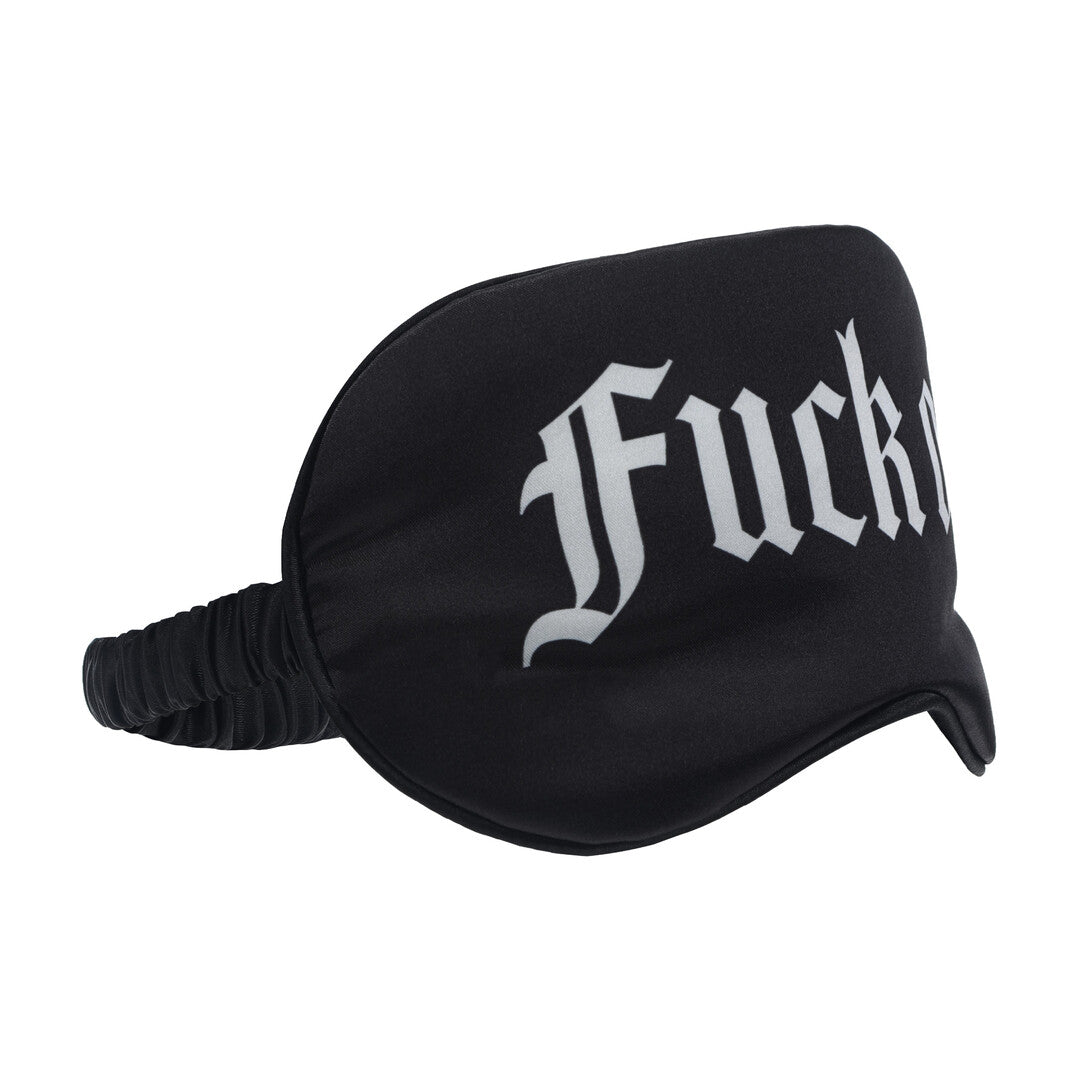 Satinmaske Fuck Off Schwarz 20,5 cm