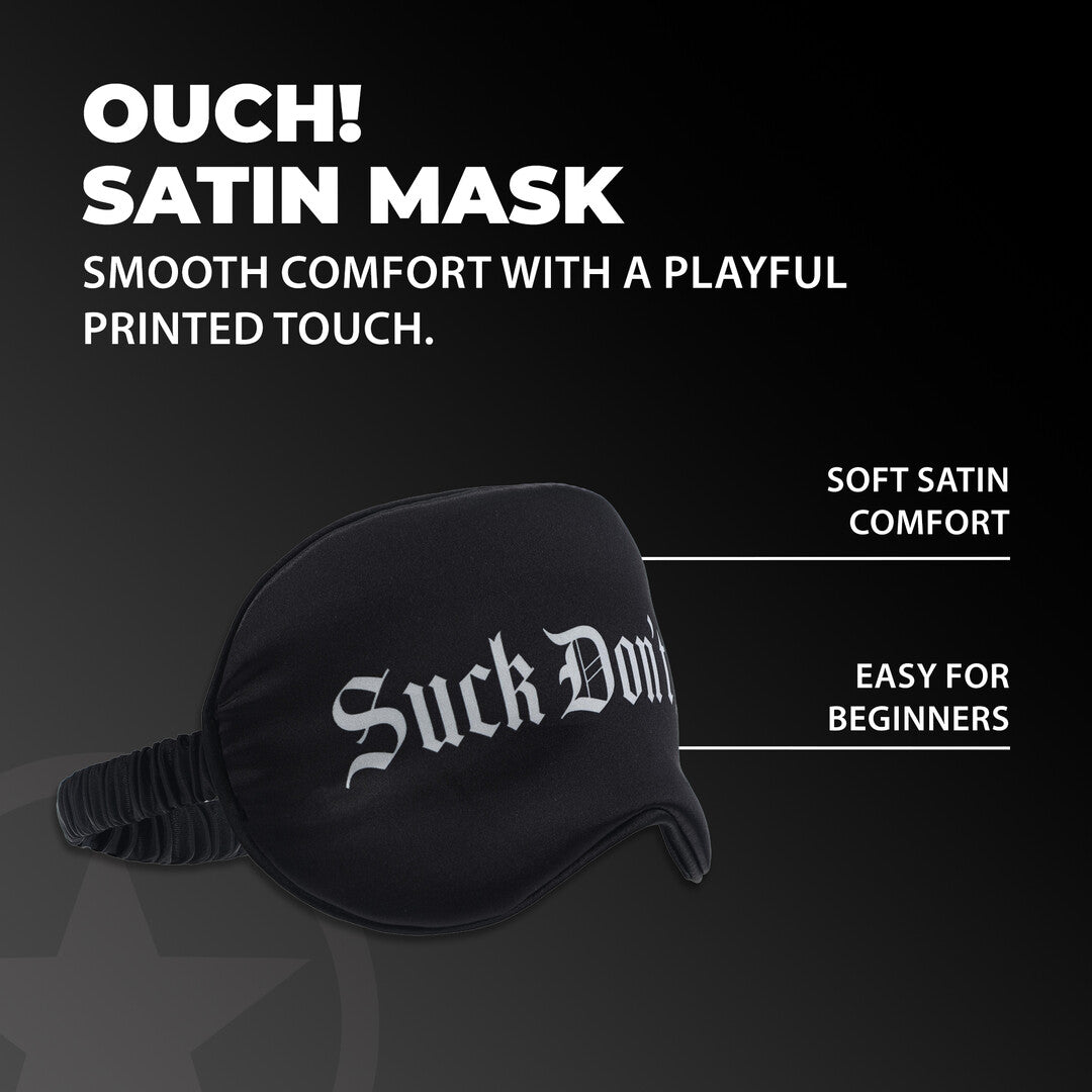 Satinmaske Suck Don't Bite Schwarz 20,5 cm