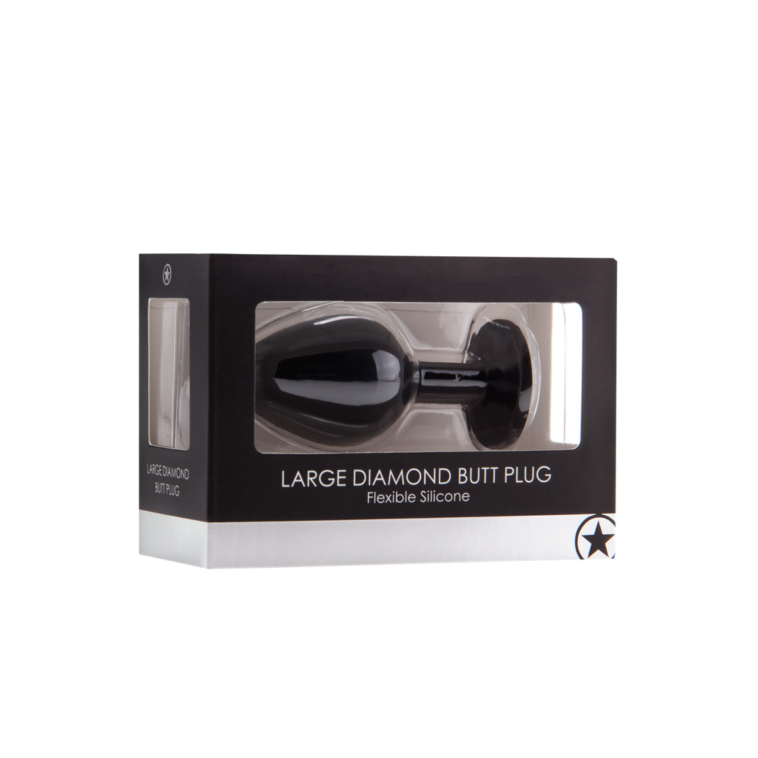 Analplug Diamant groß Schwarz 8 x Ø 3,5 cm