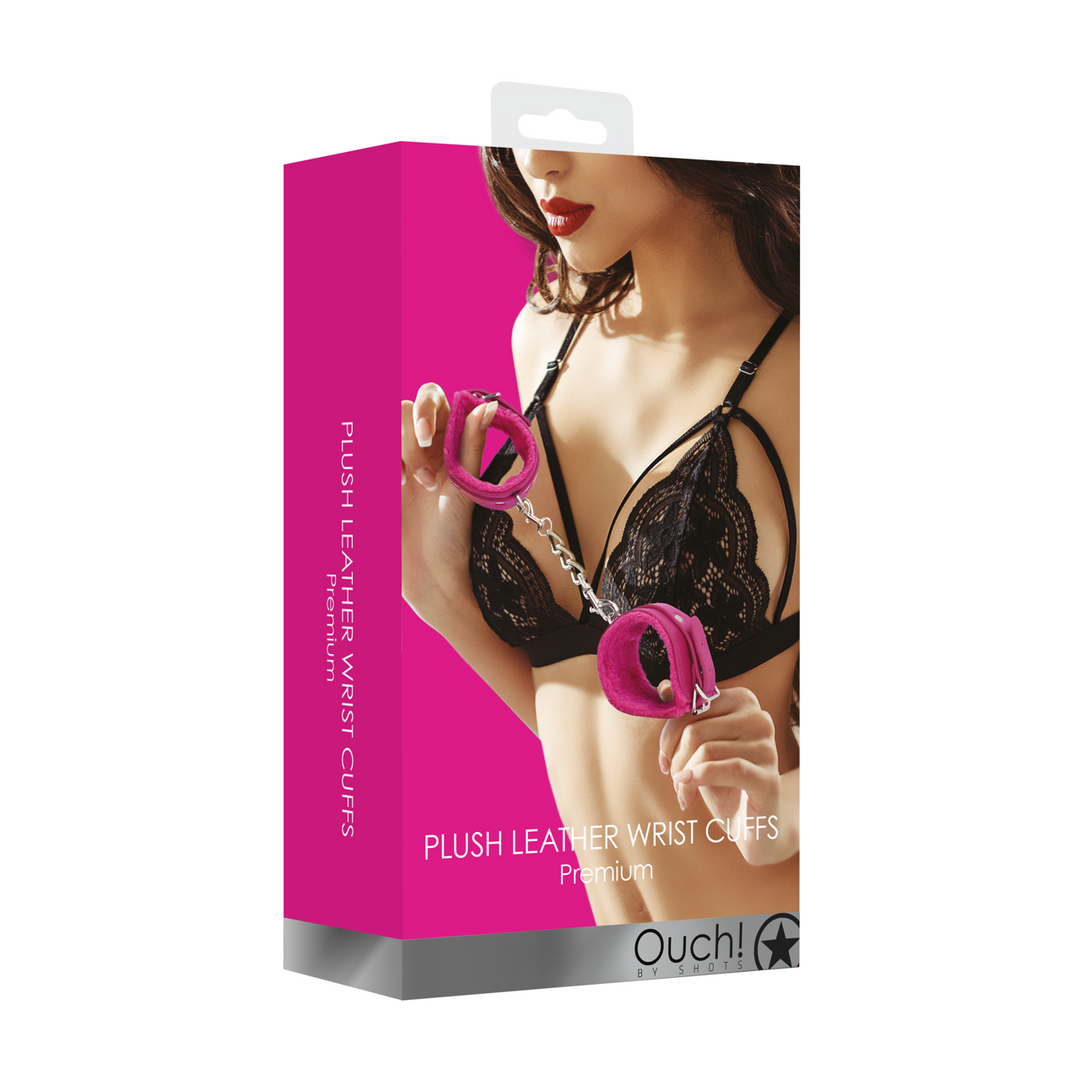 Handschellen Plüschleder Pink