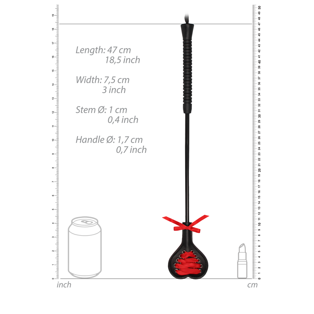 Gerte herzförmig mit roter Spitze Schwarz