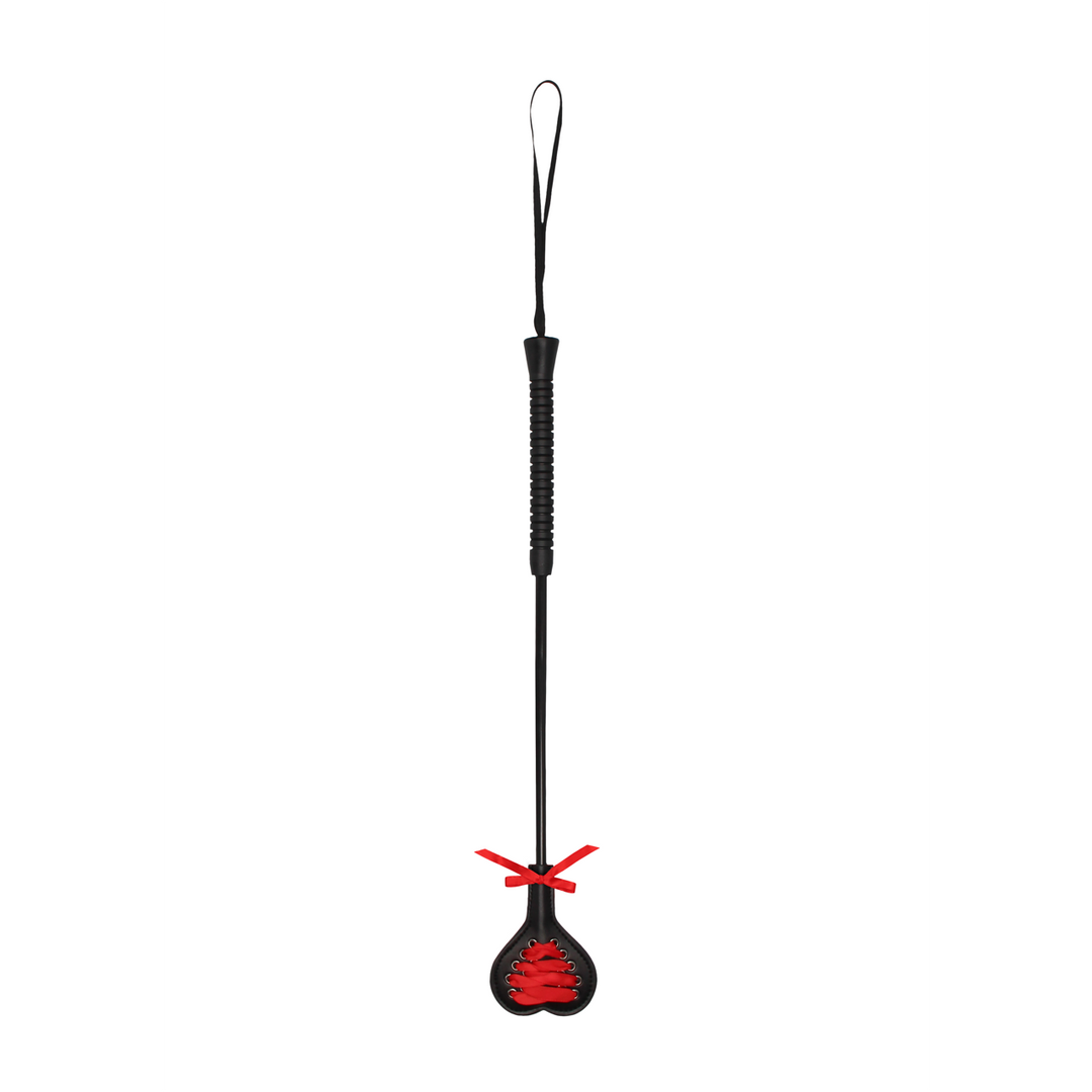 Gerte herzförmig mit roter Spitze Schwarz