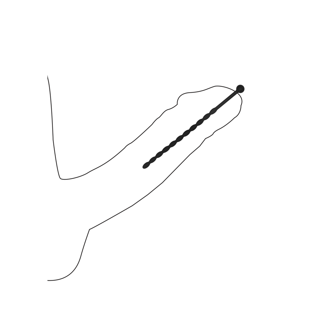 Harnröhrensonden-Set Ouch aus Silikon für Anfänger Schwarz 12,7 cm – Ansicht 6