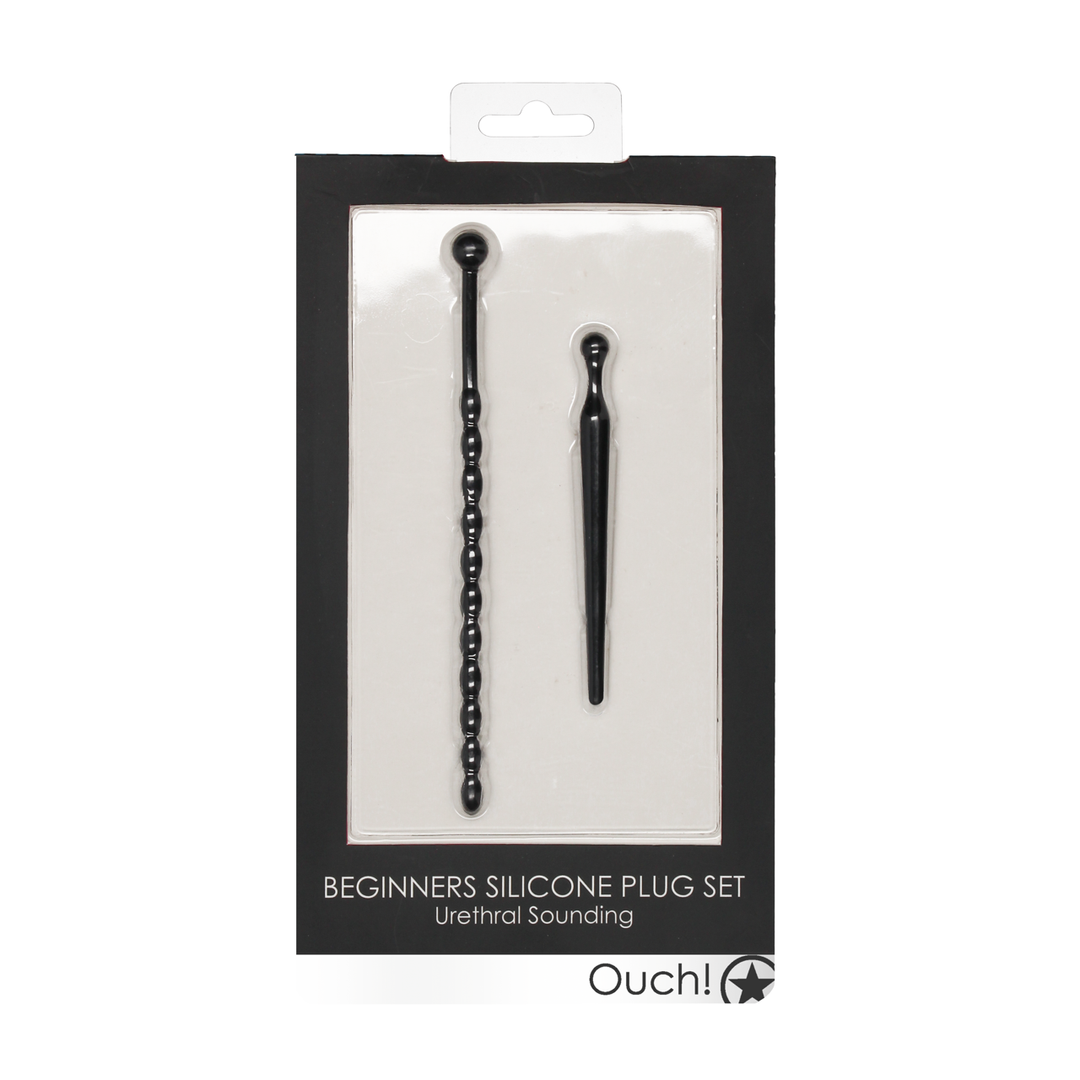 Harnröhrensonden-Set Ouch aus Silikon für Anfänger Schwarz 12,7 cm – Ansicht 2
