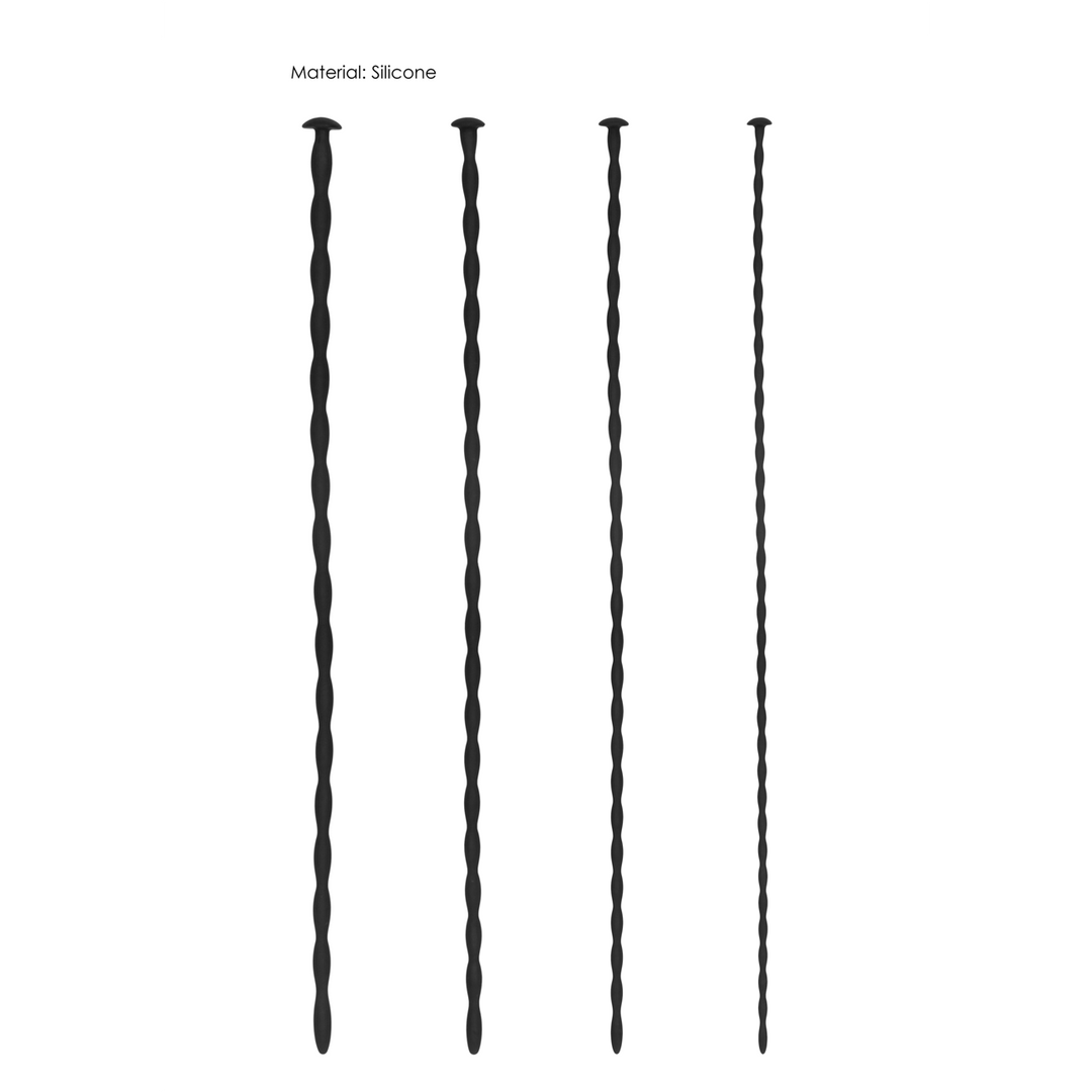Analplug-Set Spirale Silikon Anfänger Schwarz 29,5 cm