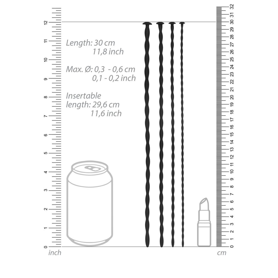 Analplug-Set Spirale Silikon Anfänger Schwarz 29,5 cm