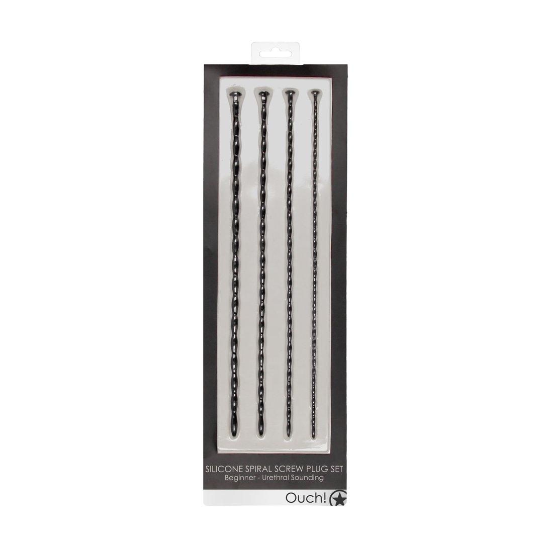 Analplug-Set Spirale Silikon Anfänger Schwarz 29,5 cm
