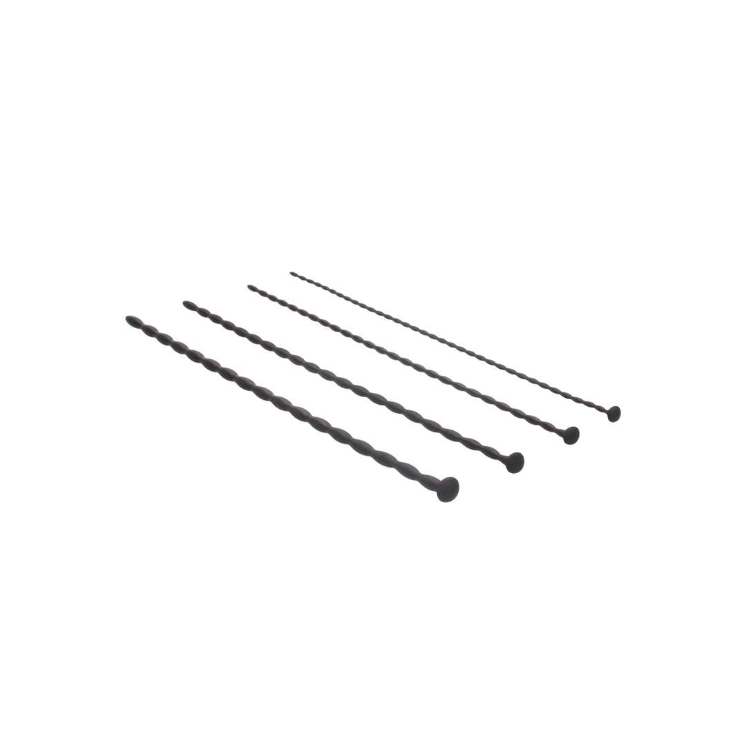 Analplug-Set Spirale Silikon Anfänger Schwarz 29,5 cm