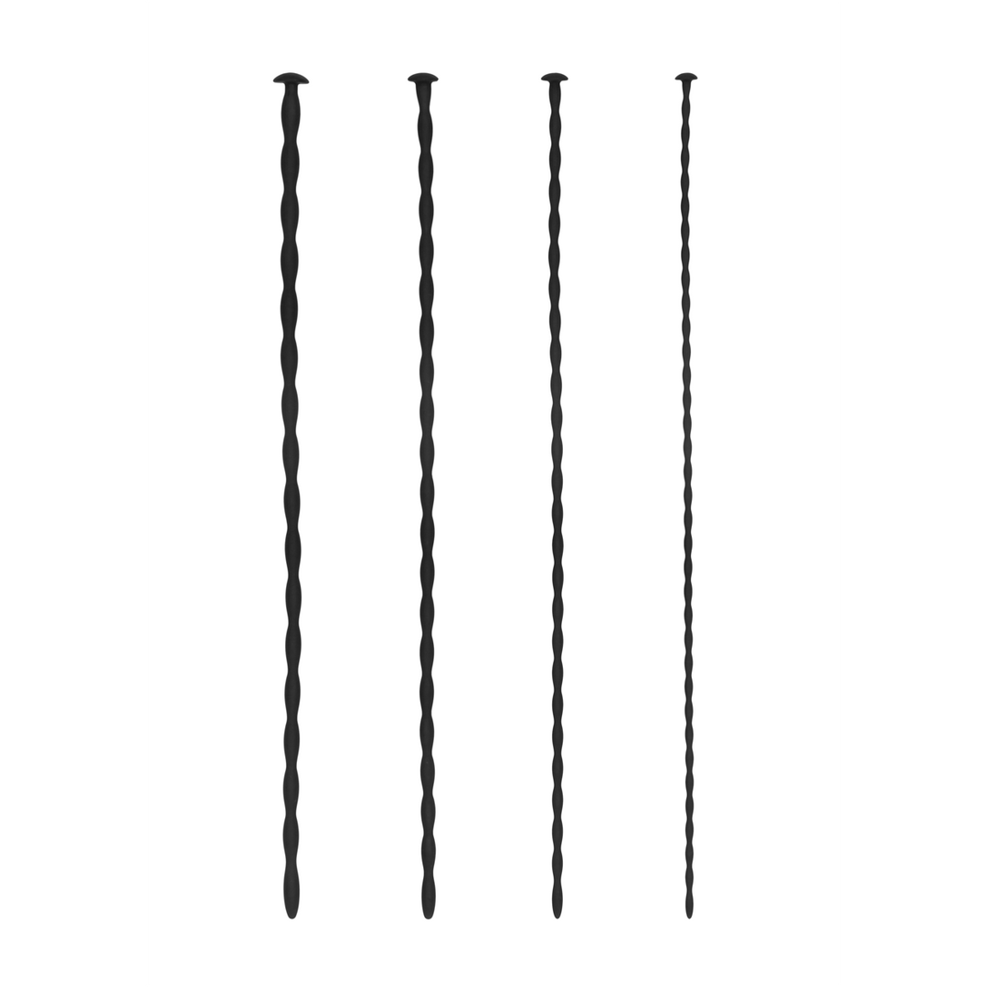 Analplug-Set Spirale Silikon Anfänger Schwarz 29,5 cm