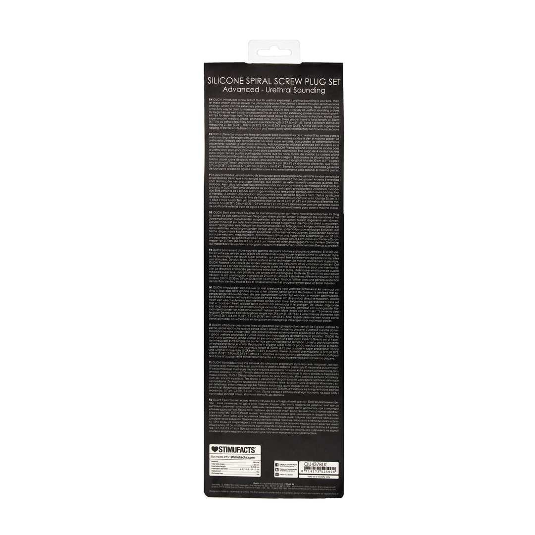 Analplug-Set Spirale Silikon Fortgeschrittene Schwarz 29,5 cm