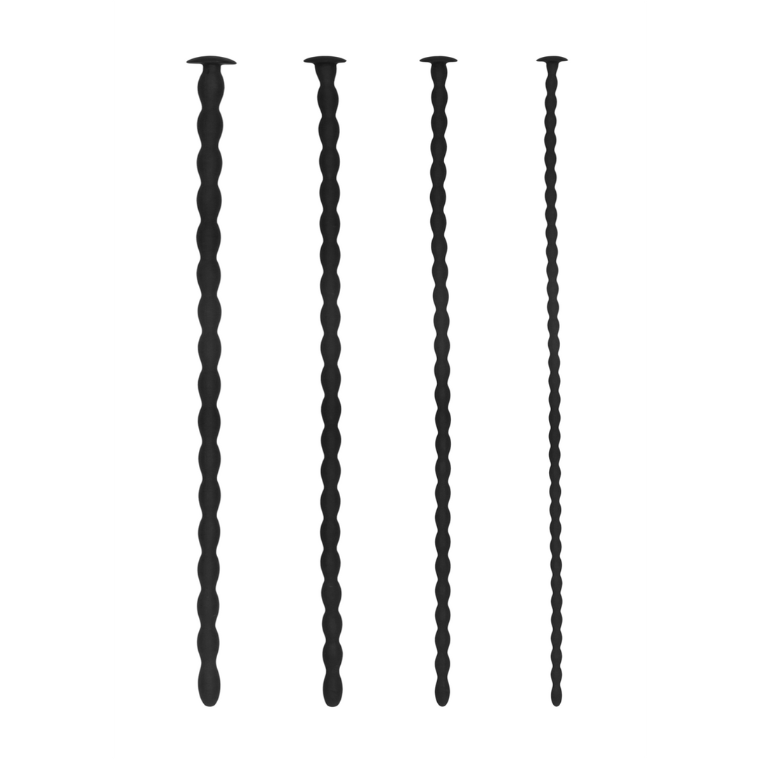 Analplug-Set Spirale Silikon Fortgeschrittene Schwarz 29,5 cm