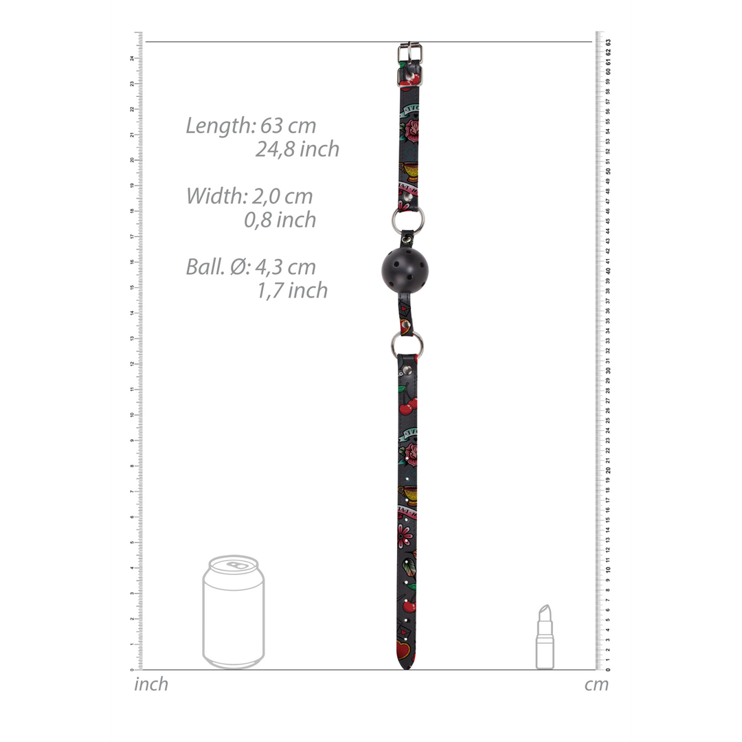 Ballknebel atmungsaktiv Schwarz 63 x Ø 4,3 cm